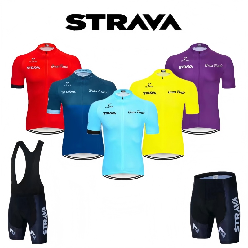 Race Bib - Strava Bike Jersey Set Summer Cycling